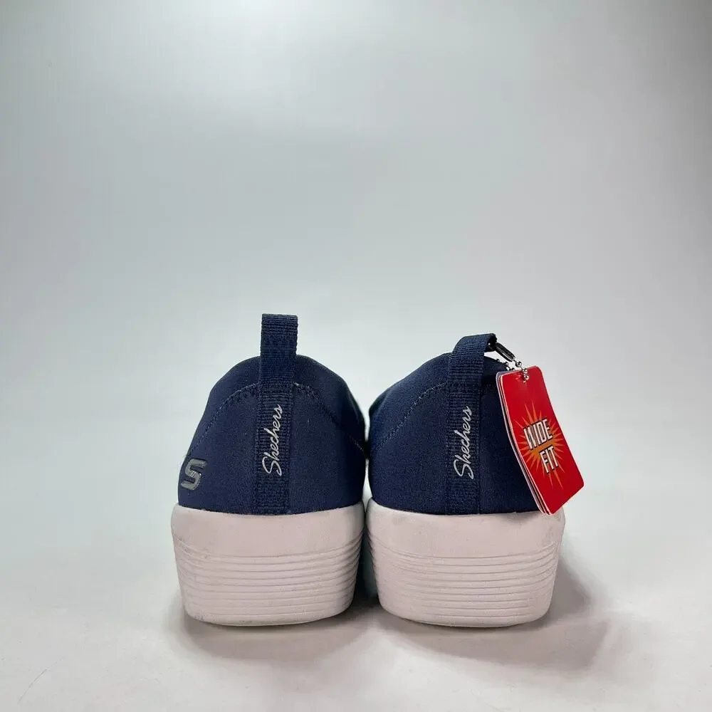 Skechers Arya Shine And Glow Navy Casual Slip On Shoes 104110W Women's Size 9.5